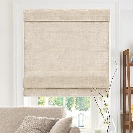 Amazon.com: Arlo Blinds Cordless Fabric Roman Shades Light Filtering Window Blinds, Color: Pebble Beach, Size: 22" W x 60" H : Home & Kitchen Fabric Window Coverings, Window Coverings Bedroom, Dining Room Window Treatments, Classic Roman Shades, Linen Roman Shades, Fabric Roman Blinds, Room Darkening Shades, Light Filtering Shades, Fabric Roman Shades