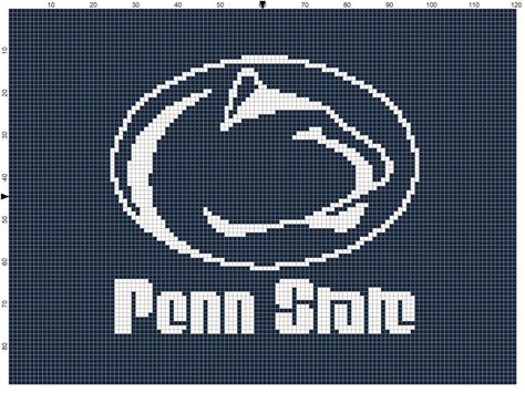 Kendra's Crocheted Creations: Penn State Nittany Lion graph Penn State Cross Stitch Pattern, Penn State Crochet Blanket Pattern, Tapestry Stitches, Penn State Crafts, Crochet Graph Patterns, Penn State Logo, Crocheted Afghans, Bobble Crochet, State Crafts