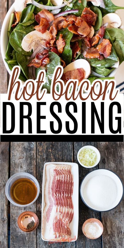 Sweet Onion Bacon Dressing, Southern Wilted Lettuce Salad Bacon, Applebees Bacon Dressing, Spinach Salad With Hot Bacon Dressing Recipes, Bacon Vinegarette Dressing Recipe, Hot Bacon Vinaigrette Dressing, Amish Hot Bacon Salad, Hot Lettuce Dressing, Warm Spinach Salad With Bacon