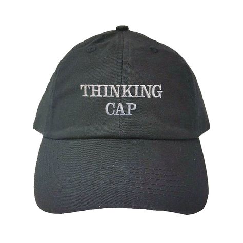 Amazon.com: Adjustable Sky Blue Adult Thinking Cap Embroidered Dad Hat: Clothing Thinking Cap, Cheap Embroidered Baseball Cap Dad Hat, Cheap Black Embroidered Dad Hat, Adjustable Dad Hat With Embroidered Text, Finals Care Package, Blue Embroidered Cotton Dad Hat, Funny One-size Dad Hat Baseball Cap, College Care Package, Dad Hats