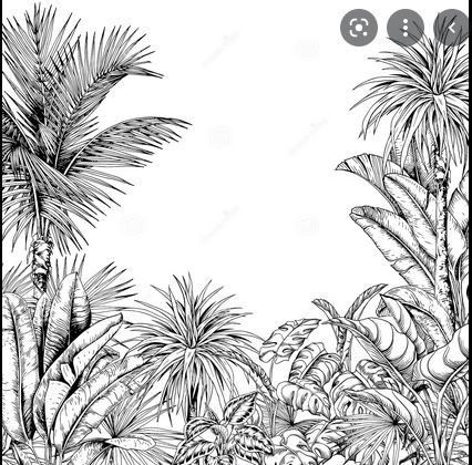 Jungle Pencil Drawing, Jungle Room Decor, Jungle Drawing, Garden Sketch, Jungle Tattoo, Forest Coloring Pages, Biblical Artwork, Jungle Tree, Jungle Scene