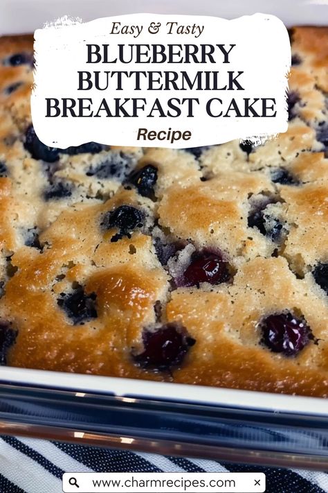 Wake up to the mouthwatering aroma of Blueberry Buttermilk Breakfast Cake, a deliciously moist and tender cake bursting with fresh blueberries. Perfect for breakfast or brunch, this cake combines the tanginess of buttermilk with the sweetness of blueberries, making it an irresistible treat that will brighten your morning. Buttermilk Breakfast Cake, Blueberry Buttermilk Breakfast Cake, Buttermilk Breakfast, Buttermilk Blueberry Muffins, Berry Cake Recipe, Buttermilk Blueberry, Breakfast Cake Recipes, Cake Breakfast, Blueberry Breakfast Cake