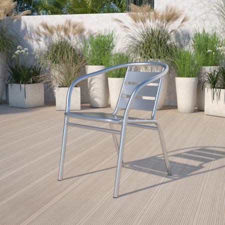 Chaise Restaurant, Metal Restaurant, Contemporary Patio, Aluminum Chairs, Indoor Chairs, Aluminum Patio, Stackable Chairs, Patio Dining Chairs, Outdoor Restaurant