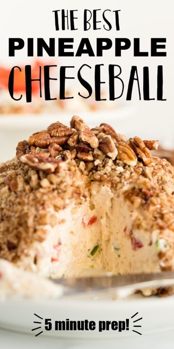 This pineapple cheese ball recipe is an old family recipe that gets rave reviews every time I serve it! It only takes 5 minutes to prep so it's super easy! Everyone will want to know your secret! #cheeseballrecipe #cheeseball #appetizer #appetizerrecipe #creamcheese #pecans #holidayappetizer Cheese Ball Recipes Easy Pineapple, Pineapple Cheese Ball Recipes Best, Cream Cheese Pineapple Ball, Simple Cheese Ball Recipes, Cheeseball Recipes With Pineapple, Cheese Ball Recipes With Pineapple, Pineapple Pecan Cheese Ball, Pineapple Cheese Ball With Pecans, Pineapple Cheeseball Easy