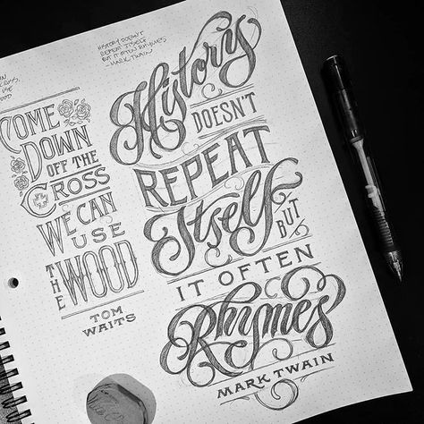 Lettering Examples, Illuminated Lettering, Letter Inspiration, Typography Sketch, Chalkboard Inspiration, Handlettering Quotes, Hand Lettering Inspiration, Lettering Inspiration, Doodle Fonts