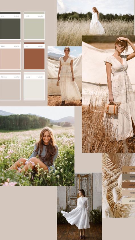 Fashion Photoshoot Mood Board, Styled Shoot Mood Board, Bohemian Mood Board Fashion, Neutral Earthy Tones Outfits, Photo Shoot Mood Board Inspiration, Mood Boards Photoshoot, Summer Collection Photoshoot, Photoshoot Moodboard Mood Boards, Spring Mood Board Fashion