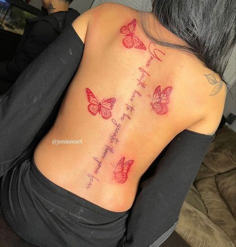 Cute Simple Tattoos, Butterfly Back Tattoo, Bauch Tattoos, Cross Tattoos For Women, Hand Tattoos For Girls, Cute Hand Tattoos, Pretty Hand Tattoos, Tasteful Tattoos, Spine Tattoos For Women