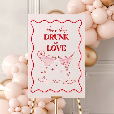 Get ready to toast to love and laughter with our "Drunk in Love" hen party/Bachelorette Welcome Sign 🍹 This editable Canva template is perfect for the bride-to-be who loves margaritas, martinis, and a whole lot of fun! Whether you're planning a girls' night out or a fabulous cocktail-themed bash, this sign sets the tone for an unforgettable celebration. This is a self edit template. After purchase, you will be provided with the links to edit your invitation set. *If using on mobile, you will ne Drunk In Love Bachelorette Party Theme, Hens Themes, Hens Party Ideas Themes, Hen Do Themes, Bachelorette Theme Nights, Welcome Easel, Hen Party Theme, Love Bachelorette Party, Drunk In Love Bachelorette