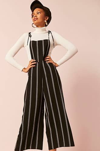 Stripe Wide-Leg Overalls Striped Overalls Outfits, Overalls Outfits, Striped Overalls, Afro Style, Pin Stripe, Jumpsuit Fashion, Girly Outfits, African Fashion, Beautiful Outfits