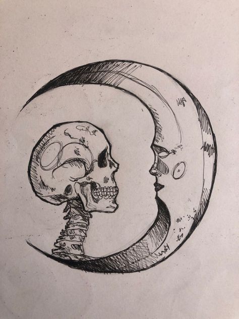 Skeleton And Moon Tattoo, Skeleton Sun Tattoo, Scary Moon Drawing, Skeleton Moon Tattoo, Trippy Moon Tattoo, Creepy Moon Tattoo, Celestial Sketch, Skull Moon Tattoo, Moon With Face Tattoo