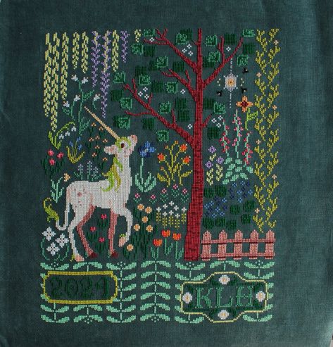 The Unicorn's Garden Cross Stitch Pattern Botanical Sampler Inspired by the Unicorn Rests in a Garden Medieval Tapestry PDF Download - Etsy Garden Cross Stitch Pattern, Unicorn Cross Stitch, Garden Cross Stitch, Garden Cross, Unicorn Tapestries, Unicorn Cross Stitch Pattern, Medieval Tapestry, Blackbird Designs, Subversive Cross Stitch