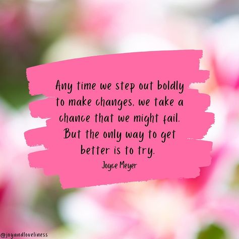 Another good Joyce Meyer quote. #keeptrying #dontquit #believeyoucan Joyce Meyer Quotes, Joyce Meyer Ministries, Joyce Meyer, Faith Over Fear, Keep Trying, New Words, Faith Quotes, Believe In You, Verses