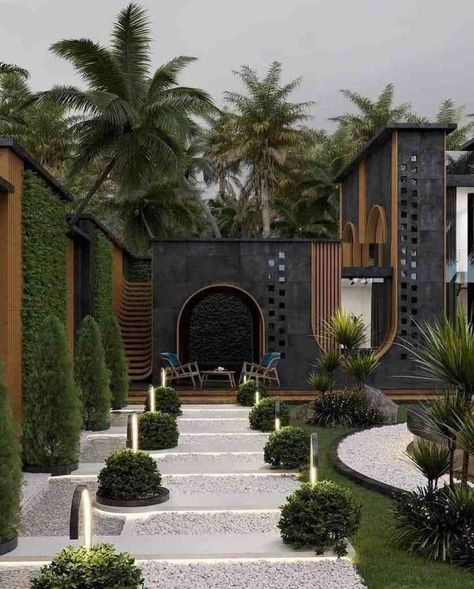 Terrace Garden Design, تصميم للمنزل العصري, التصميم الخارجي للمنزل, Terrace Design, Backyard Patio Designs, Dream House Exterior, Villa Design, Resort Style, Outdoor Design