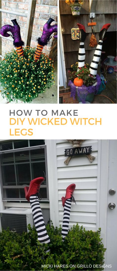 En papier mâché pour Halloween Porche Halloween, Veselý Halloween, Halloween Party Decor Diy, Decor For Halloween, Halloween Fest, Halloween Decor Diy, Casa Halloween, Witch Legs, Fröhliches Halloween