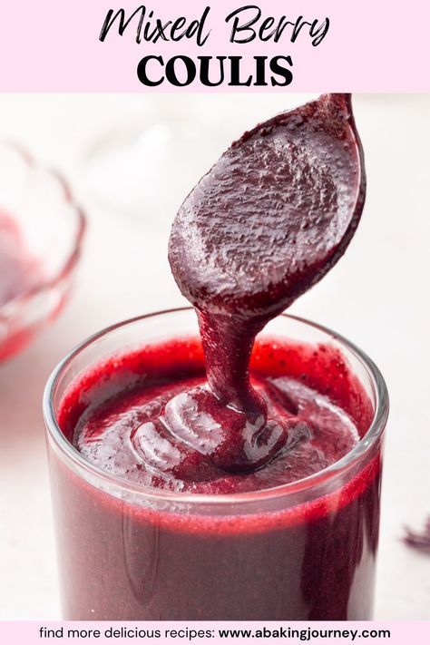 This Mixed Berry Coulis is a super quick, easy and versatile fruit sauce made from 4 simple ingredients only.Perfect over pancakes, waffles, cheesecake, cakes, yogurt, ice cream and many other desserts! Mixed Berry Coulis, Cheesecake Cakes, Fruit Sauces, Berry Coulis, Sweet Sauces, Fruit Sauce, Berry Sauce, Yogurt Ice Cream, Berry Compote