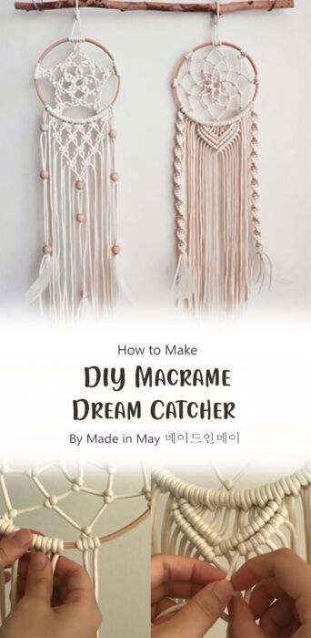 Dream Catcher Step By Step, Macrame Projects Ideas, Dream Catcher Macrame, Crochet Dream Catcher, Diy Dream Catcher, Diy Dream Catcher Tutorial, Making Dream Catchers, Dream Catcher Patterns, Dream Catcher Tutorial