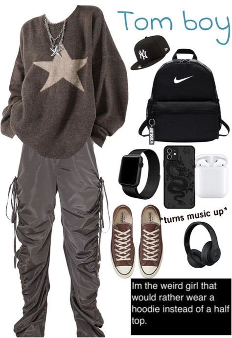 Tom Boy Astetic Girl, Tom Boy Aesthetic Girl, Tom Boy Outfits Aesthetic, Tom Boy Style Women, Tom Boy Outfits Girl, Tomboy Ideas, Tom Boy Style, Cutest Drawings, Masc Clothes