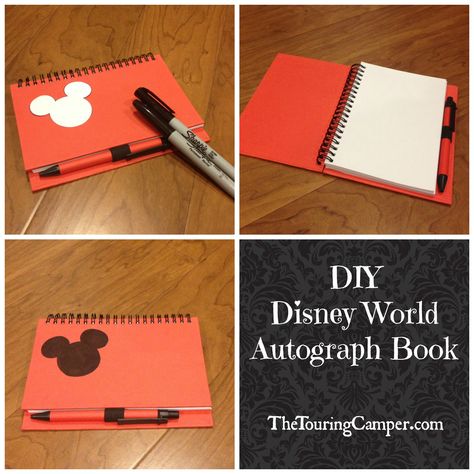 DIY Disney Autograph Book Diy Disney Signature Book, Diy Disney World, Disney World Autograph Book, Diy Autograph Book, First Trip To Disney, Disney Autograph Book, Disney Signatures, Disney Camping, Disney Autograph