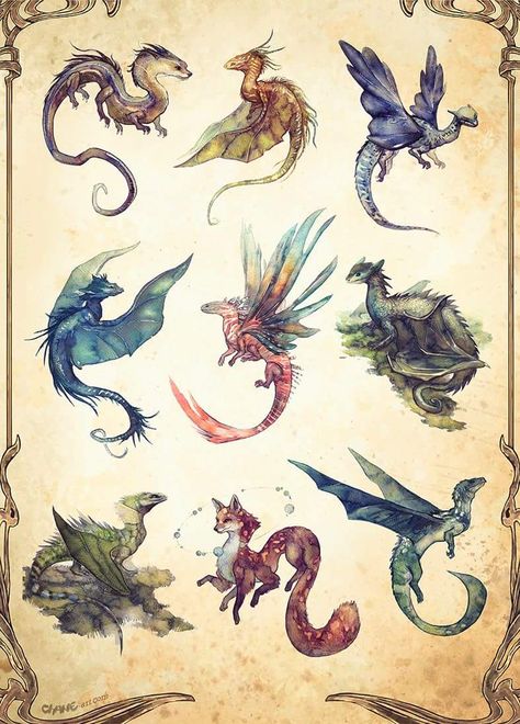 Dragons Aesthetic Drawing, Fairytale Creatures Drawing, Dragonology Illustrations, Fairytale Monsters, Dragon Art Drawing, Mystical Creatures Drawings, Mystical Creatures Mythology, Dragon Medieval, Cute Monsters Drawings