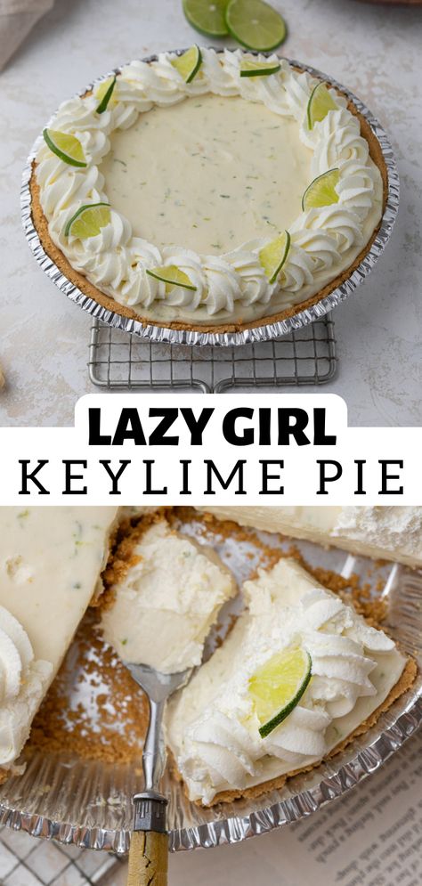 I seriously swear by this lazy girl no bake key lime pie recipe. It is simple enough to throw together super fast and tastes super impressive. Truly the best summer treat for hosting friends and family over or just to make when you’re craving something tangy and fresh. Martha Stewart No Bake Key Lime Pie, Simple Key Lime Pie Recipe, Easy Mini Key Lime Pies, No Bake Keylime Pie Recipe, Easy Keylime Pie No Bake, Quick Key Lime Pie, Simple Key Lime Pie, No Bake Lime Pie, Super Fast Dessert Recipes