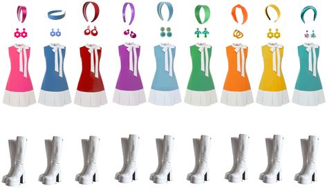 S_u_k_i on ShopLook | The easiest way to find the perfect outfit 9 Member Girl Group, Platform Gogo Boots, Girl Group Outfits, Suede Headbands, Tiffany Blue Color, Group Outfits, Purple Headbands, Green Headband, Blue Headband