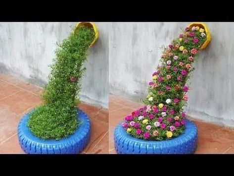 Plants For Small Gardens, Taman Diy, Jardim Diy, Diy Garden Fountains, Front Yard Garden Design, Flower Pots Outdoor, Garden Crafts Diy, Garden Art Sculptures Diy, Garden Artwork