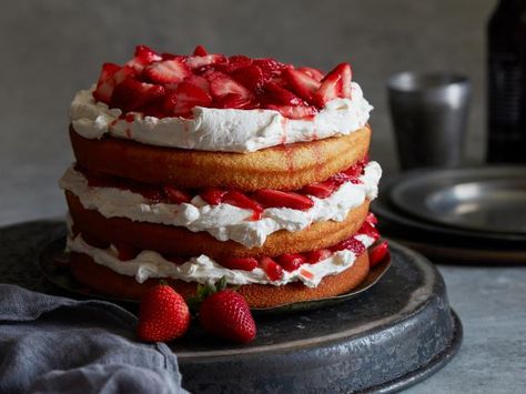 Get Red Ale and Strawberry Stack Cake Recipe from Food Network Stack Cake Recipe, Stacked Cake, Stack Cake, Measuring Flour, How To Stack Cakes, Desserts Cake, Beer Cake, Fathers Day Cake, Strawberry Cakes