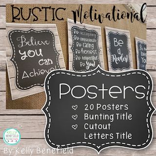 Upper Elementary Snapshots: 5 Reasons to Use Motivational Posters in Your Classroom Rustic Classroom Decor, Classroom Motivational Posters, Farmhouse Classroom Decor, Office Bulletin Boards, Organization Office, Farmhouse Classroom, Classroom Decor High School, English Decor, Classroom Decor Themes