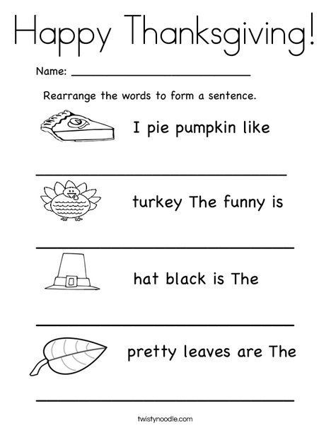 Rearrange Sentences Worksheets Rearrange Sentences Worksheets, Thanksgiving Sentences, Thanksgiving Coloring Page, Thanksgiving Worksheets, English Grammar For Kids, Cvc Words Kindergarten, Thanksgiving Coloring, Grammar For Kids, Thanksgiving Pictures