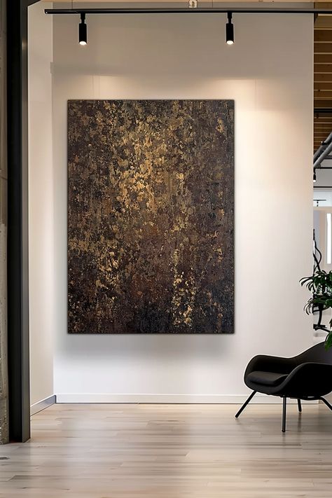 Original handmade textured gold and brown abstract painting with intricate details and rich earthy tones Brown Abstract Painting, Surreal Scenes, Handmade Artwork, Gold Texture, Earthy Tones, Texture Art, Brown Gold, Surrealism, Abstract Painting