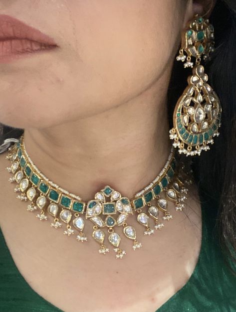 Chandi Jewellery, Mughal Jewelry, Vintage Indian Jewelry, Indian Wedding Jewelry Sets, Kundan Necklace Set, Diamond Jewelry Set, Diamond Bracelet Design, Fancy Jewelry Necklace, Gold Earrings Wedding