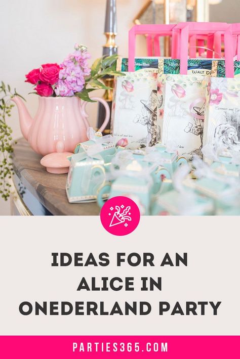 An Alice in ONEderland Party is a great theme for a girl's First Birthday! This enchanting party is full of ideas for pink floral decorations, food, cake, centerpieces and more! Alice In Onederland Birthday Party, Alice In Onederland Birthday, Alice In Onederland, Kids Party Tables, Paper Tea Cups, Onederland Party, Cake Centerpieces, Onederland Birthday Party, Fun Party Themes