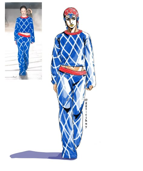 Jojo's Bizzare Adventure Fashion, Jojo's Bizarre Adventure Outfits, Jojo Fashion Inspiration, Jjba Reference, Jojo Stand Oc, Jojo Drawing, Jojo Outfits, Jojo Poses, Jojo Stand