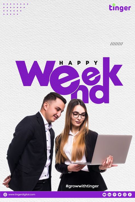 happy weekend. #socialmedia #marketing #socialmediamarketing #digitalmarketing #instagram #branding #business #marketingdigital #seo #design Tinger Digital, Graphic Design Terms, Weekend Poster, Business Infographic Design, Seo Design, Carousel Design, Office Creative, Graphic Design Posters Layout, Digital Ads