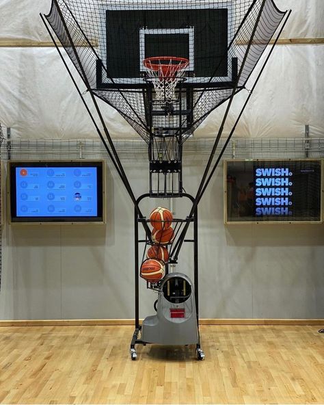 Swish Factory in New Zealand's setup with a Dr. Dish Shooting machine ready to help players level up their training! #basketball #basketballballs #bball #basketballtraining #basketballnet #basketballbackboard #basketballbackstop Basket Training, Basketball Backstop, Basketball Workout, Training Basketball, Basketball Gym, Portable Basketball Hoop, Gym Goals, Basketball Backboard, Touch Screen Interface