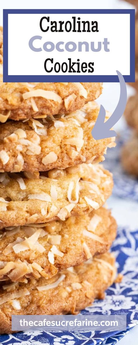 Carolina Coconut Cookies, Moist Coconut Macaroons Recipe, Coconut Thins Cookies, Coconut Cookies With Condensed Milk, Coconut Crisp Cookies, Coconut Cookies Recipes Easy, Cookies Made With Crisco, Coconut Cookies Easy, Coconut Sugar Cookies