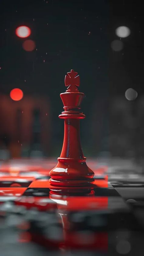 Full Color Image in ai-img-gen.com 🔸 A single red king chess piece standing alone on a chessboard, highly detailed, realistic, with drama... 🔸 From Midjourney AI Image Red Chess Pieces, King Chess Piece, King Chess, Nice Photography, Chess King, Red King, Best Movie Quotes, Blur Image, Forearm Sleeve