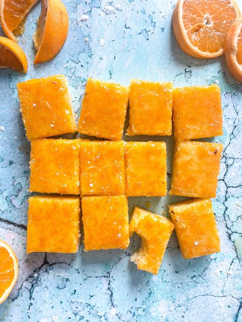 Orange Color Desserts, Orange Bars, Orange Recipes Dessert, Caribbean Rice, Chip Dips, Citrus Glaze, Fresh Squeezed Orange Juice, Orange Squares, Chocolate Cookie Bars