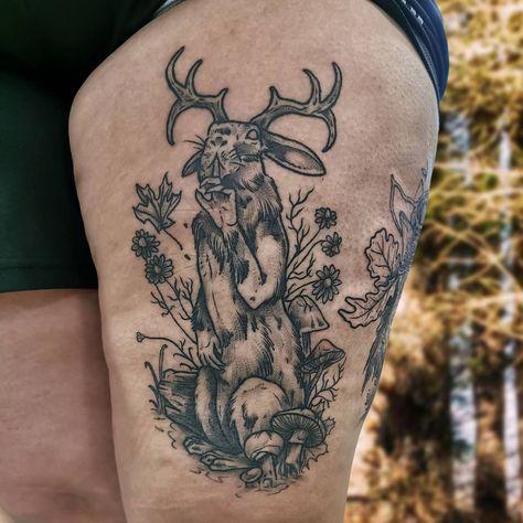 25 Spellbinding Witchy Tattoos That Will Charm You | Instagram Image Tattoos inspired by the occult that cast a spell. Entertainment Pagan Neck Tattoo, Witchy Tattoo Ideas Thigh, Goth Cottagecore Tattoo, Cottagecore Tattoo Sleeve, Witchy Sleeve Tattoo, Witchy Tattoos Sleeve, Nature Inspired Tattoos, Tattoo Ideas Thigh, Best Feminine Tattoos