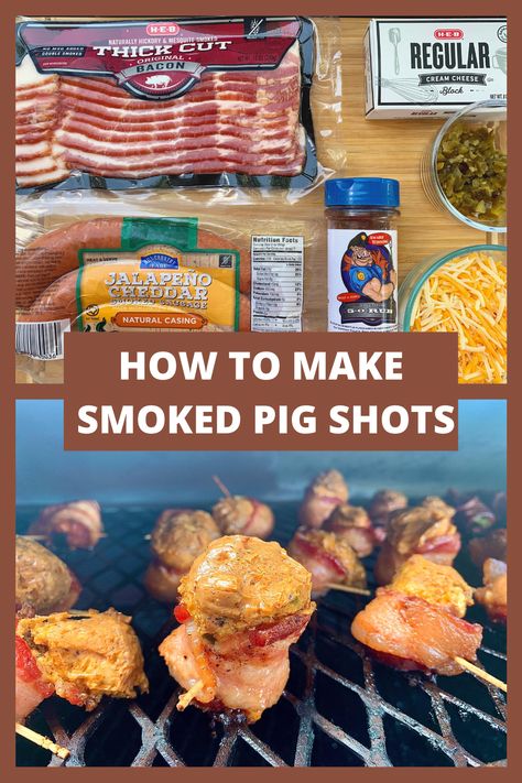 Pellet Grill Pig Shots, Smoked Pork Shots, Pit Boss Appetizers, Pork Shots Smoker, Smoked Pellet Grill Recipes, Quick Pellet Grill Recipes, Best Pellet Grill Recipes, Traeger Snacks, Traeger Appetizer Recipes