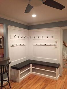 78 DIY Entryway Mudr Nordli Ikea, Corner Bench With Storage, Small Basement Remodeling, Farmhouse Mudroom, Small Basement Remodel, Mudroom Lockers, Mudroom Bench Plans, Mudroom Entryway, Farmhouse Entryway