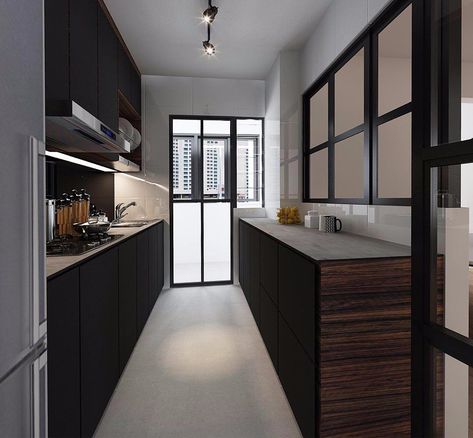 Tidplus Design on Instagram: “The always popular galley styled kitchen is probably the most functional kitchen layout in today’s BTO setting. It provides alot of storage…” Double Gallery Kitchen Design, Double Gallery Kitchen, Most Functional Kitchen, Tidplus Design, Bto Kitchen, Gallery Kitchen Design, Functional Kitchen Layout, Gallery Layout, Styled Kitchen