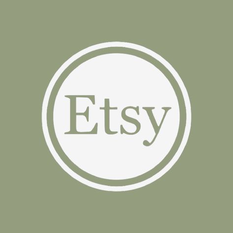 Etsy Logo Aesthetic, Etsy Aesthetic Icon, Etsy Logo Icon, Sage Green Iphone Icons, Lilypad Aesthetic, Etsy App Icon Aesthetic, Etsy App Icon, Etsy Icon, App Widget