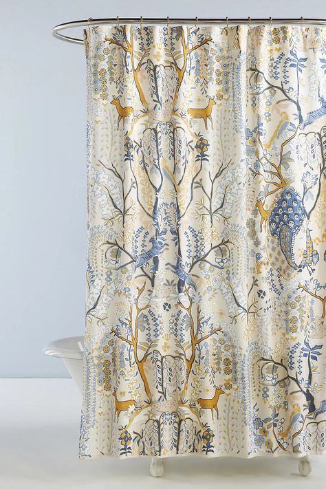 Foraged Organic Cotton Shower Curtain | Anthropologie Boston House, Vintage Shower Curtain, House Shopping, Cabin Bathrooms, Cotton Shower Curtain, Boho Shower Curtain, Bath Curtain, Unique Shower Curtain, Bathroom Collections