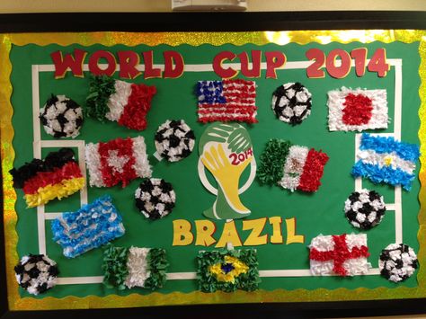 World Cup 2014 World Cup Decoration Ideas, School Doors, About World, Cup Crafts, Cup Art, World Cup 2014, Class Decoration, School Decorations, Board Ideas