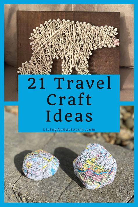 These 21 DIY travel crafts are unique ideas to let someone know you're thinking about them, or a great way to decorate your home or office. Homemade Christmas gifts anyone? #travelgifts #travelcrafts #craftsforkids #craftideas #diytravel #diy Crafts You Can Do While Traveling, Diy Gift For Traveler, Crafts On The Go, Diy Compass Craft, Travel Diy Gifts, Crafts To Do While Traveling, Diy Gifts For Travelers, Travel Crafts For Adults, Crafts For Traveling