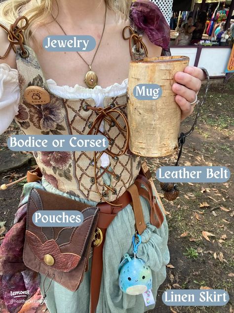 Renaissance Outfit Inspo ⚔️ 👑 🐉 | Gallery posted by Heather 🩵 | Lemon8 Ren Faire Outfits Ranger, Easy Rennaisance Outfits, Ren Fest Accessories, Renessance Fair Outfit, Renn Faire Accessories, Diy Rennaisance Costume, Renfair Accessories, Rein Faire Outfits, Reinassance Outfits