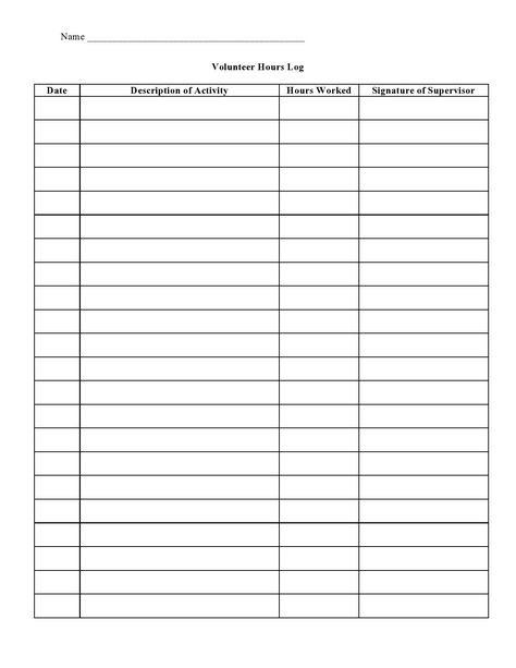 Volunteer Hours Log, Monthly Schedule Template, Hr Tips, Hours Tracker, Volunteer Ideas, Connections Academy, Community Service Hours, Volunteer Hours, Volunteer Activities