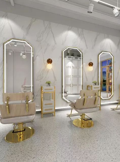 Mirror For Hair, Parlour Design, Salon Mirror, Shop Mirror, Barber Shop Interior, Nail Salon Interior Design, Mirror Wall Hanging, Nail Salon Interior, Salon Mirrors