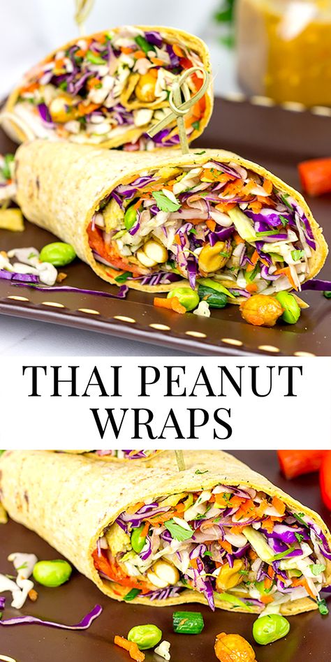 Thai Veggie Wraps, Peanut Sauce Wraps, Filling For Wraps, Thai Tuna Wrap, Thai Chicken Wraps Sweet Chili, Easy Wrap Recipes For Lunch, Quick Delicious Lunch Ideas, No Meat Wraps, Thai Peanut Wraps Chicken